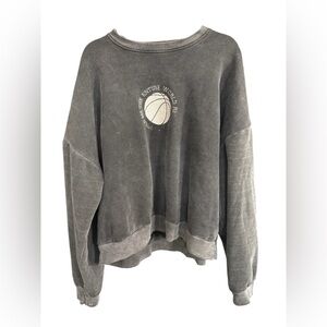 Adika Distressed Gray Crew Neck Sweater with Relaxed Fit